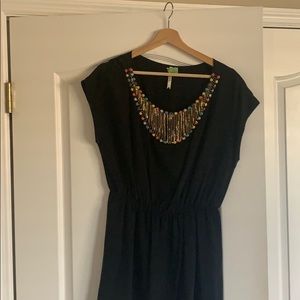 Black dress with gold neck detail!